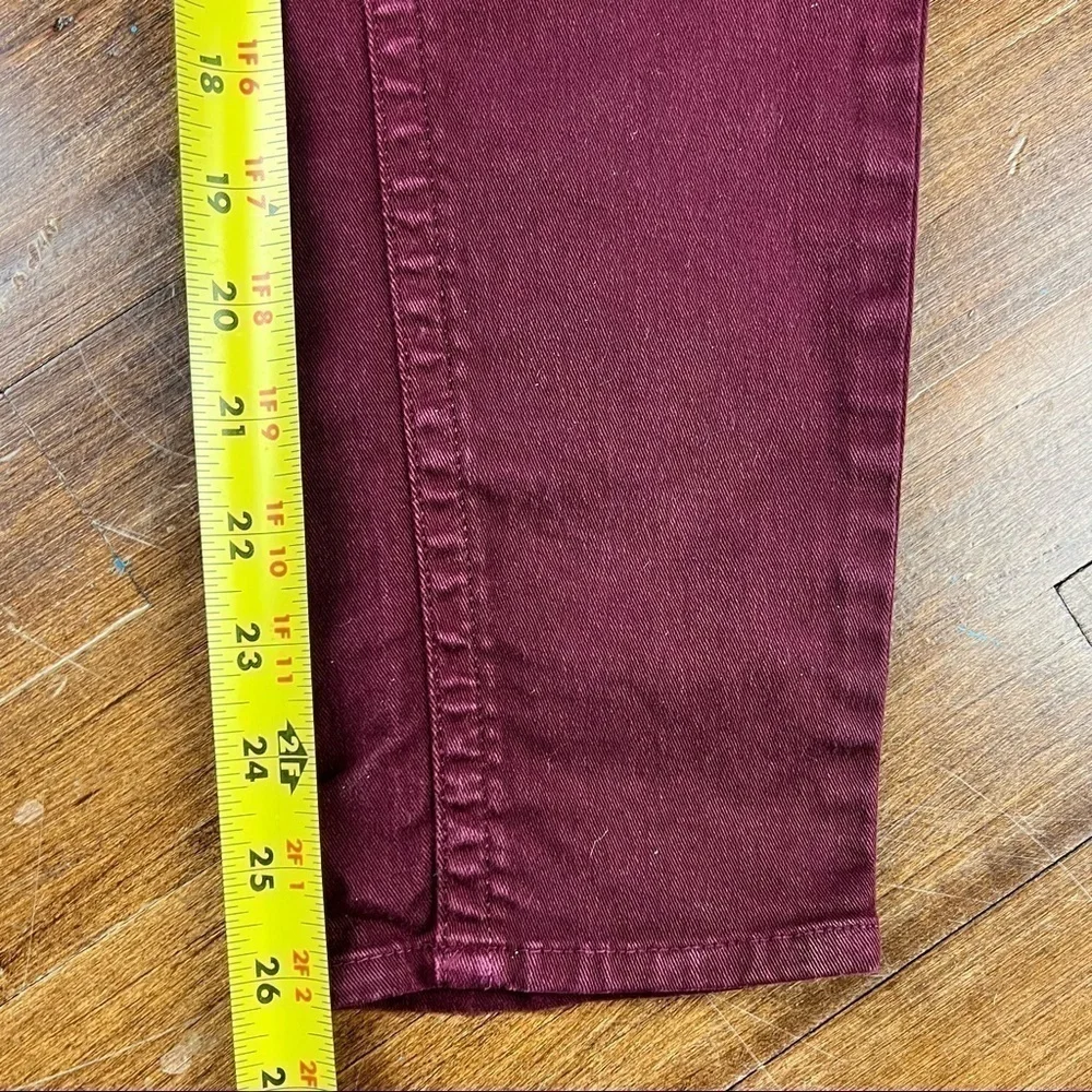 MANGO Jeans Women's Size 6 Wine Burgundy Skinny Slacks Pants Purple Slim Stretch